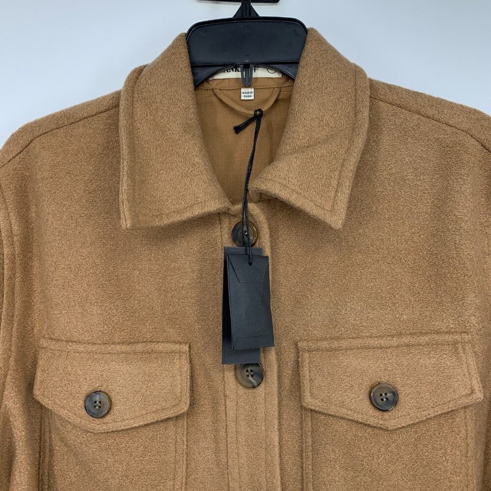 BlankNYC Shacket Lets Get Lost Button Down Brown … - image 5